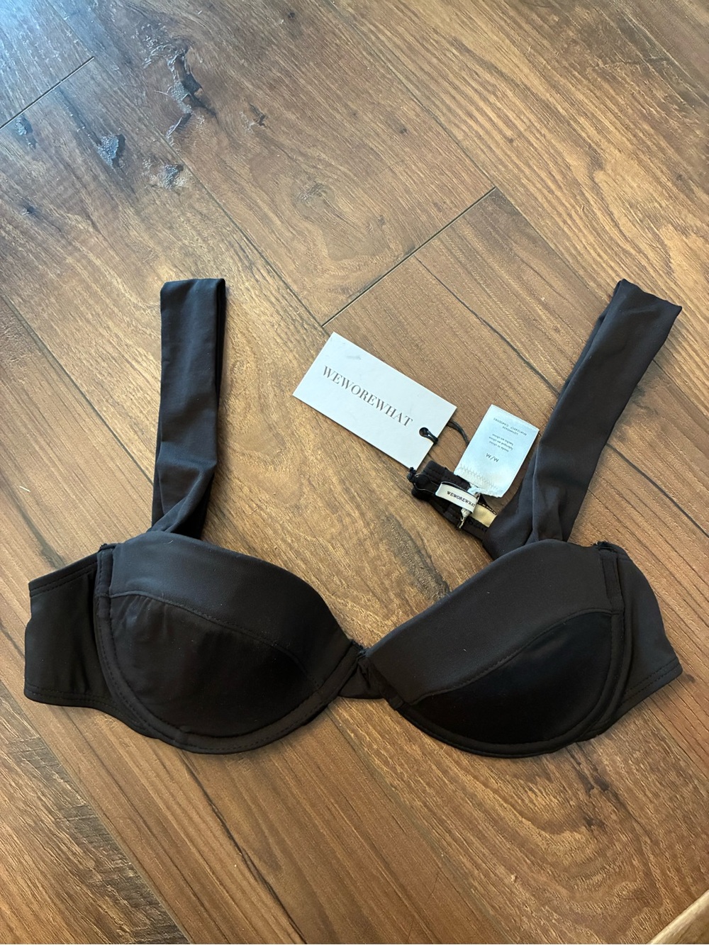 WeWoreWhat Black Molded Underwire Bikini Top
